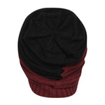 FabSeasons Unisex Dual Color Black & Maroon Acrylic Woolen Slouchy Beanie Cap