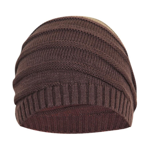 FabSeasons Unisex Dual Brown Color Acrylic Woolen Slouchy Beanie Cap