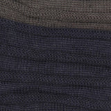 FabSeasons Unisex Dual Color Blue & Gray Acrylic Woolen Slouchy Beanie Cap