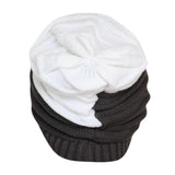 FabSeasons Unisex Dual Color White & Gray Acrylic Woolen Slouchy Beanie Cap
