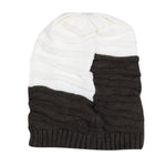 FabSeasons Unisex Dual Color White & Gray Acrylic Woolen Slouchy Beanie Cap