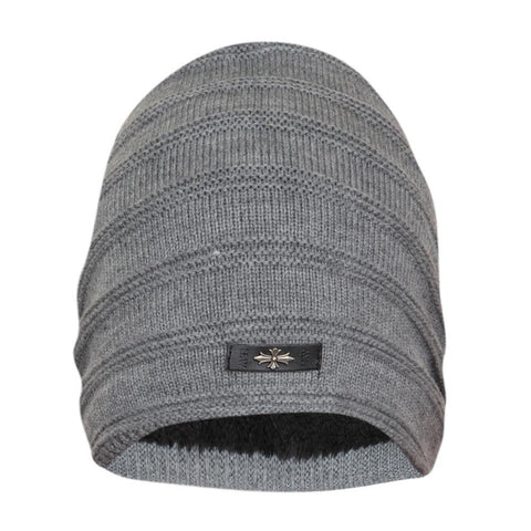 FabSeasons Unisex Gray Acrylic Woolen Slouchy Beanie and Skull Cap for Winters