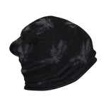 FabSeasons Floral Black Acrylic Woolen Slouchy Beanie and Skull Cap for Winters