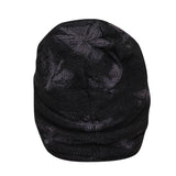 FabSeasons Floral Black Acrylic Woolen Slouchy Beanie and Skull Cap for Winters