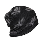 FabSeasons Floral Black Gray Acrylic Woolen Slouchy Beanie and Skull Cap for Winters