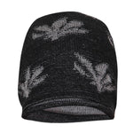 FabSeasons Floral Black Gray Acrylic Woolen Slouchy Beanie and Skull Cap for Winters