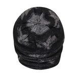 FabSeasons Floral Black Gray Acrylic Woolen Slouchy Beanie and Skull Cap for Winters