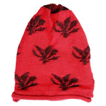 FabSeasons Floral Red Acrylic Woolen Slouchy Beanie and Skull Cap for Winters