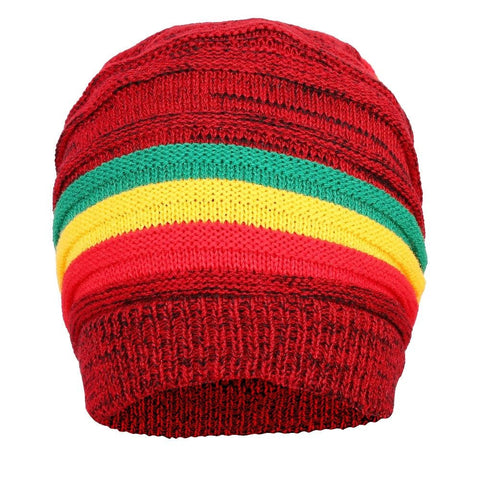 FabSeasons Unisex Red Acrylic Woolen Slouchy Beanie and Skull Cap for Winters freeshipping - FABSEASONS
