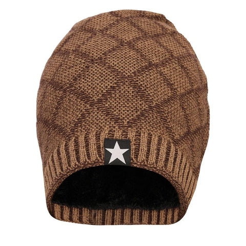 FabSeasons Woolen Winter Beanie Cap with Faux Fur Lining