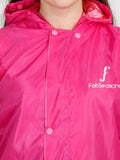 FabSeasons Waterproof Pink Raincoat for women -Adjustable Hood & Reflector at back for Night visibility