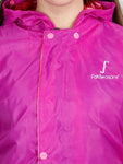 FabSeasons Purple Waterproof Raincoat for women -Adjustable Hood & Reflector at back for Night visibility