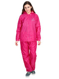 FabSeasons Waterproof Pink Raincoat for women -Adjustable Hood & Reflector at back for Night visibility