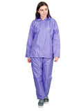 FabSeasons Lightpurple Waterproof Raincoat for women -Adjustable Hood & Reflector at back for Night visibility.
