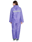 FabSeasons Lightpurple Waterproof Raincoat for women -Adjustable Hood & Reflector at back for Night visibility.